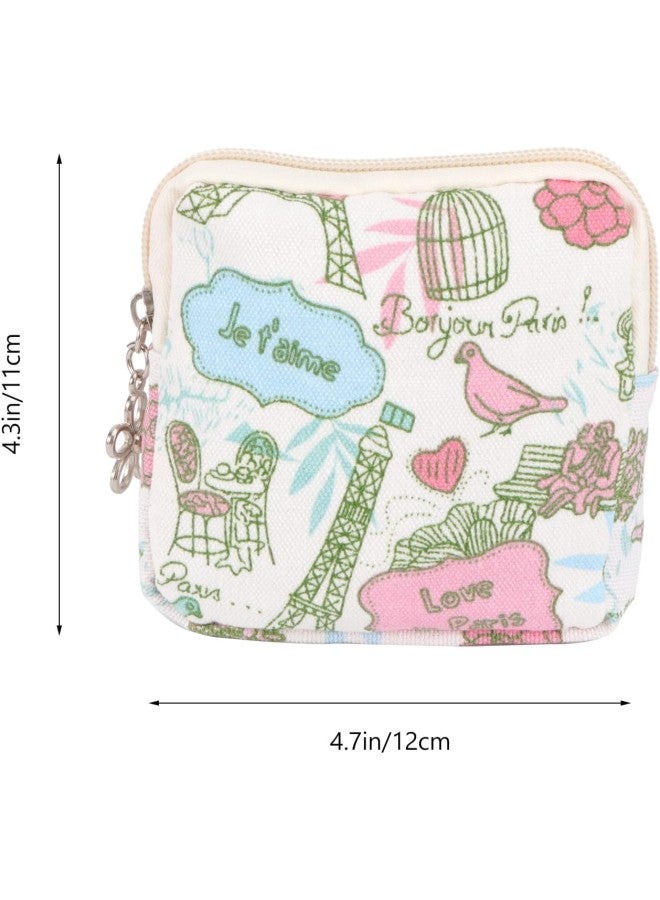 klarako Portable Sanitary Napkin Storage Bag for Purse, Cotton Menstrual Pads Pouch with Zipper for Teen Girls for School （ 1PCS ）  - Image 2