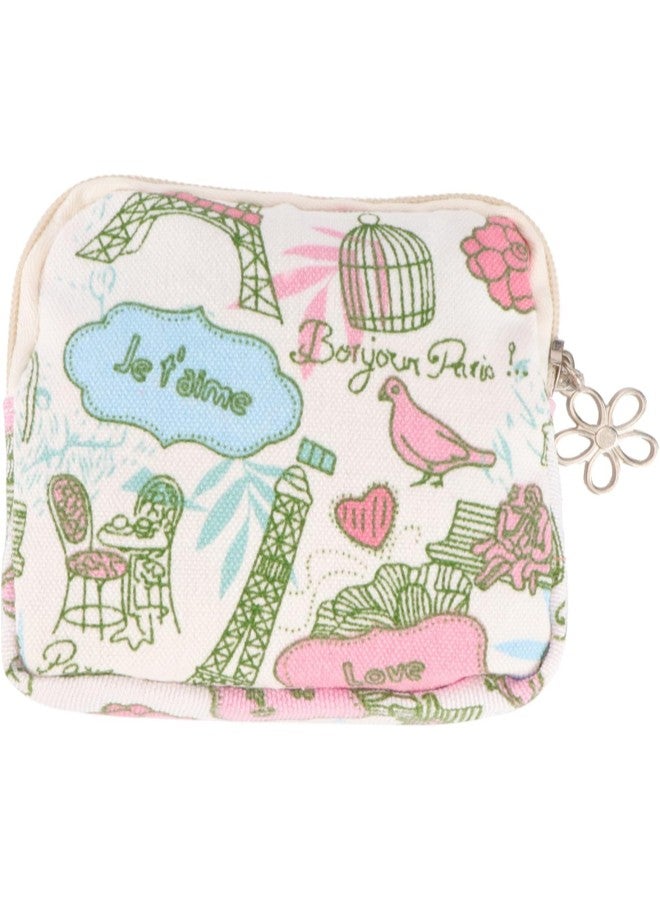 klarako Portable Sanitary Napkin Storage Bag for Purse, Cotton Menstrual Pads Pouch with Zipper for Teen Girls for School （ 1PCS ）  - Image 1