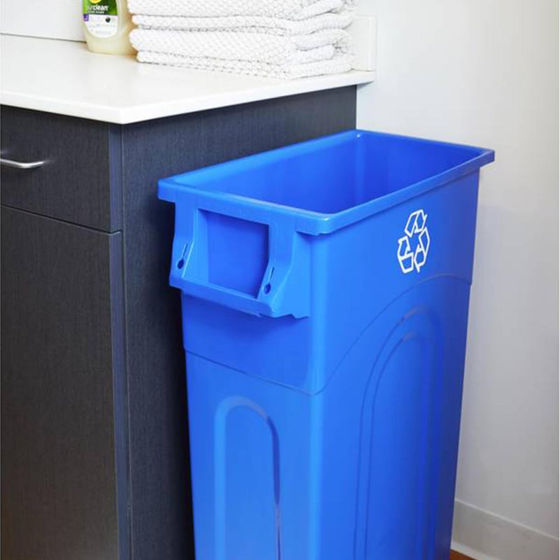 United Solutions Highboy Recycling Container, 23 Gallon, Space Saving Slim Profile and Easy Bag Removal for Indoor or Outdoor use, Recycle Blue - Image 5