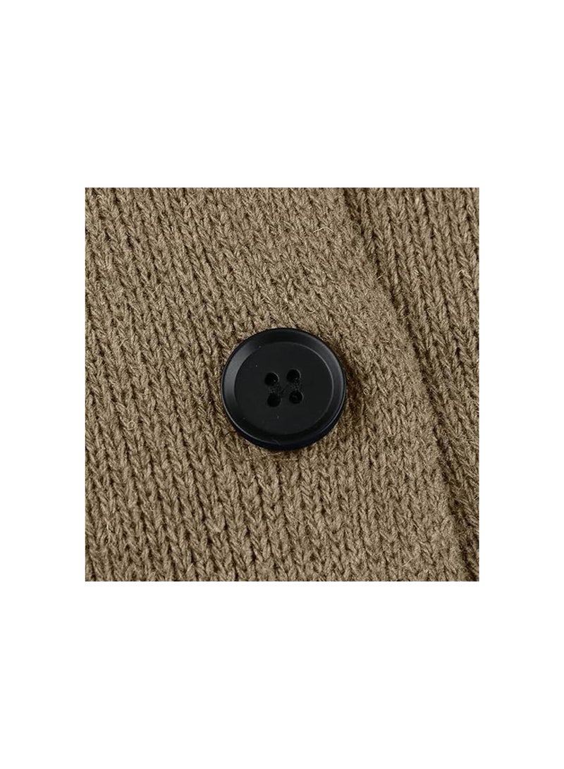 silvercnc 2024 Premium on Down Hooded Knitted Cardigan, Cable Knit Chunky Tops Warm Winter Coats with Pockets for - Image 4