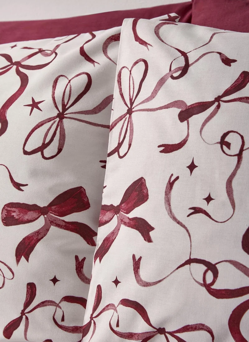 Matalan Burgundy Bow Duvet Set