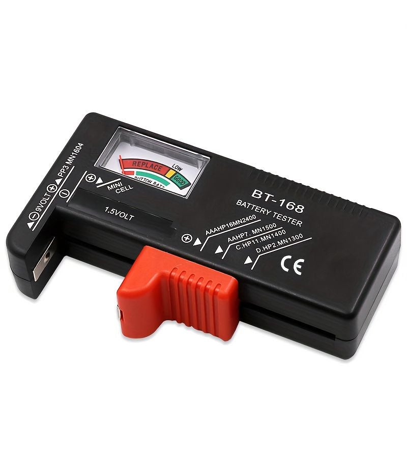 مختبر بطارية عالمي أسود لبطاريات AA AAA C D 9V 1.5V مع مؤشرات متر ملونة لفحص سريع - Image 4