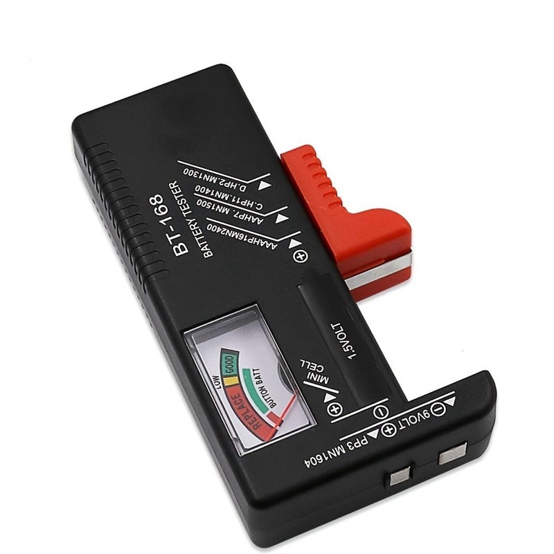 مختبر بطارية عالمي أسود لبطاريات AA AAA C D 9V 1.5V مع مؤشرات متر ملونة لفحص سريع - Image 5