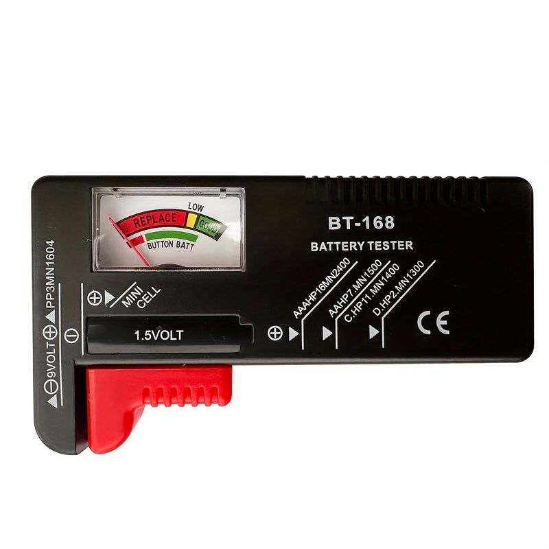 مختبر بطارية عالمي أسود لبطاريات AA AAA C D 9V 1.5V مع مؤشرات متر ملونة لفحص سريع - Image 1