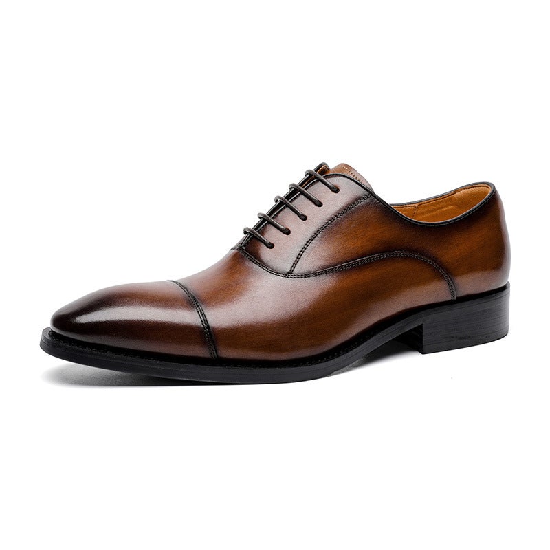 Spring Genuine Leather Mens Business Shoes Brown · Brown ·