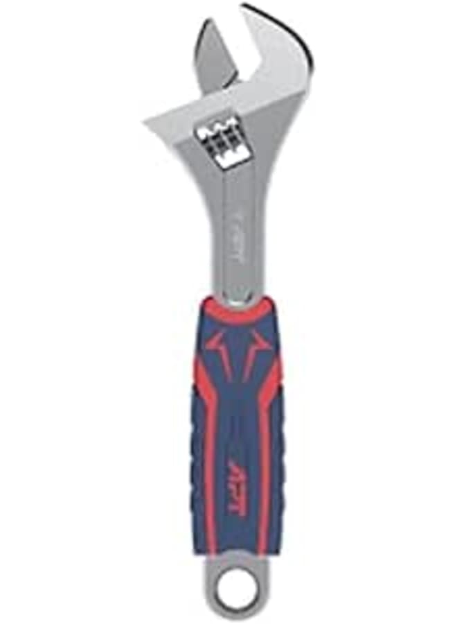 APT HT DW15181-200 CR-V Chrome Plated Adjustable Wrench with 2 Color Ergo Handle, 200 mm Size