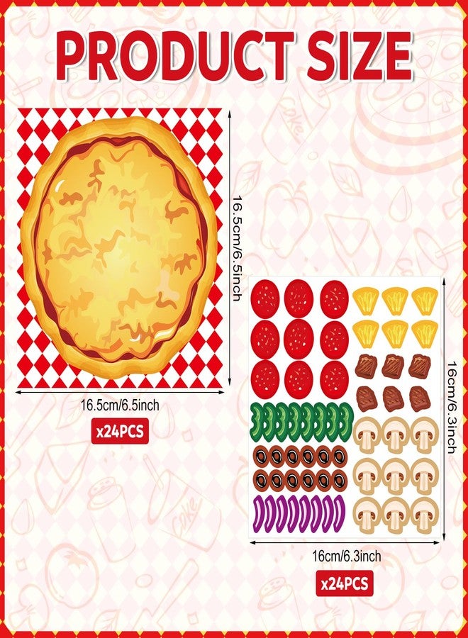 Tosstuki 24 Set Make a Pizza Sticker Scene DIY Make Your Own Stickers Pizza Parties Cute Party Crafts Back to School Sticker Craft Bulk for Arts Party Birthday Games Family Night - Image 2