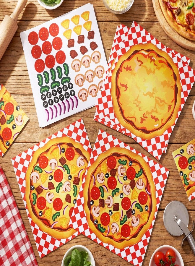 Tosstuki 24 Set Make a Pizza Sticker Scene DIY Make Your Own Stickers Pizza Parties Cute Party Crafts Back to School Sticker Craft Bulk for Arts Party Birthday Games Family Night - Image 4