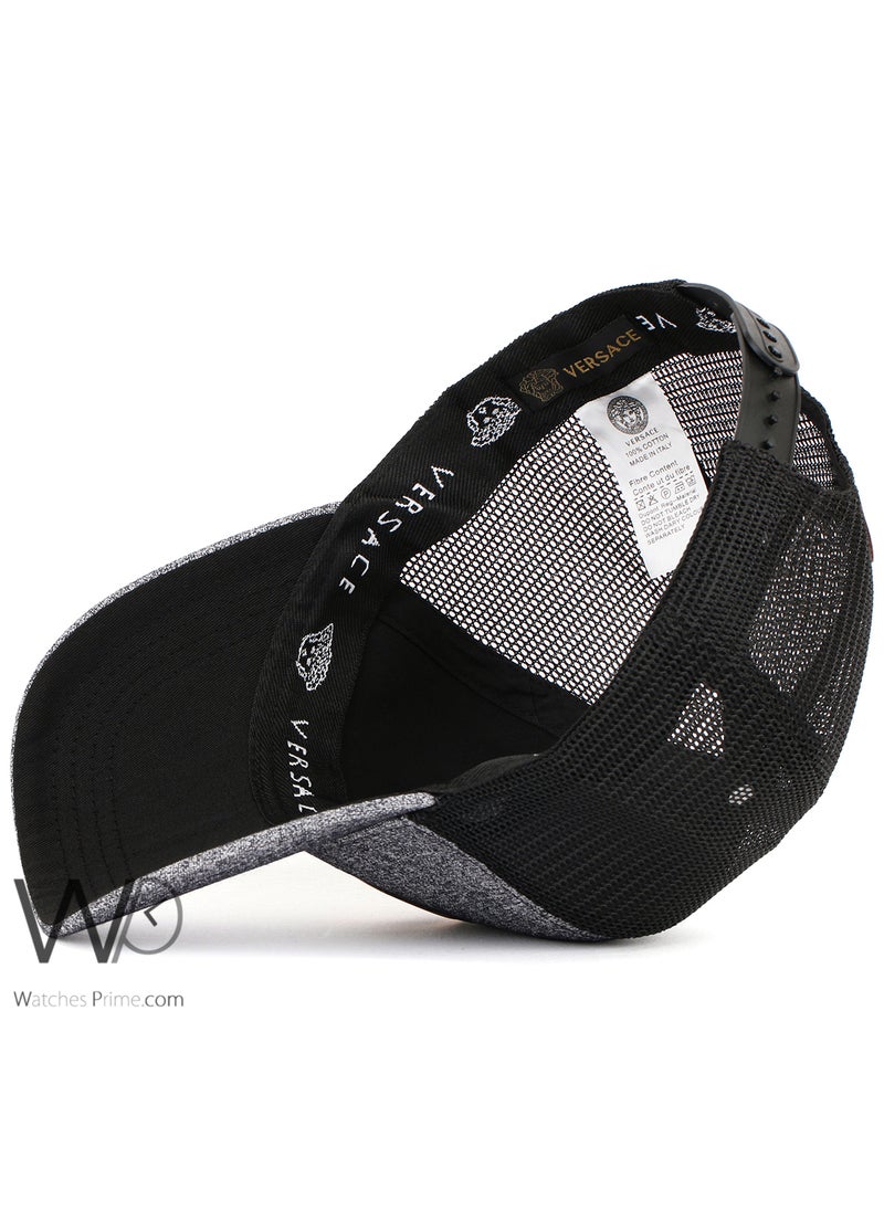 Versace Jeans Versace Trucker Mesh Cap Gray Color Cotton Hat For Men  - Image 4