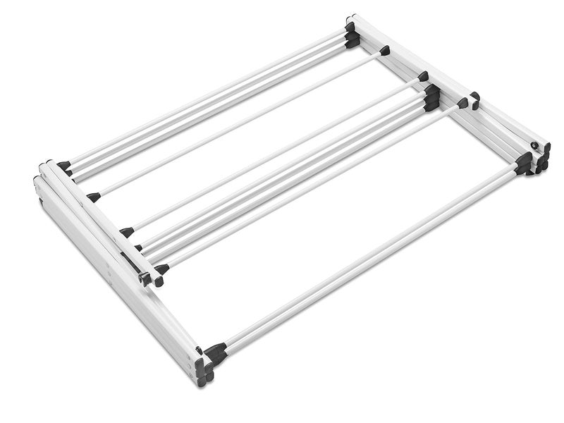 Whitmor Foldable Clothes Drying Rack: 3 Tier Laundry Drying Rack, Collapsible Drying Rack Clothing, Portable Space Saving Clothing Rack for Indoor Outdoor, 14.50" L x 29.625" W x 41.75" H, White - Image 4