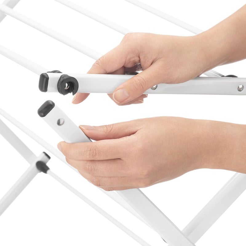 Whitmor Foldable Clothes Drying Rack: 3 Tier Laundry Drying Rack, Collapsible Drying Rack Clothing, Portable Space Saving Clothing Rack for Indoor Outdoor, 14.50" L x 29.625" W x 41.75" H, White - Image 5
