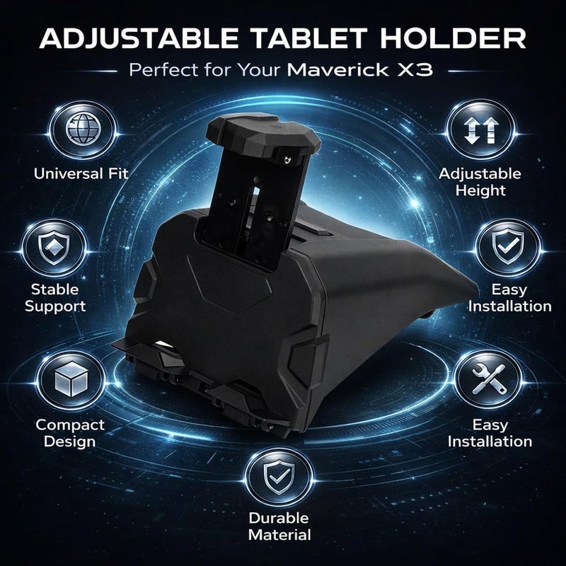 Tablet Holder with Storage Box, Electronic Device GPS Mount for X3 2017-2023, Adjustable 5-10 Inch Stand - Stable Navigation, Extra Storage Capacity, Easy Installation - Image 2