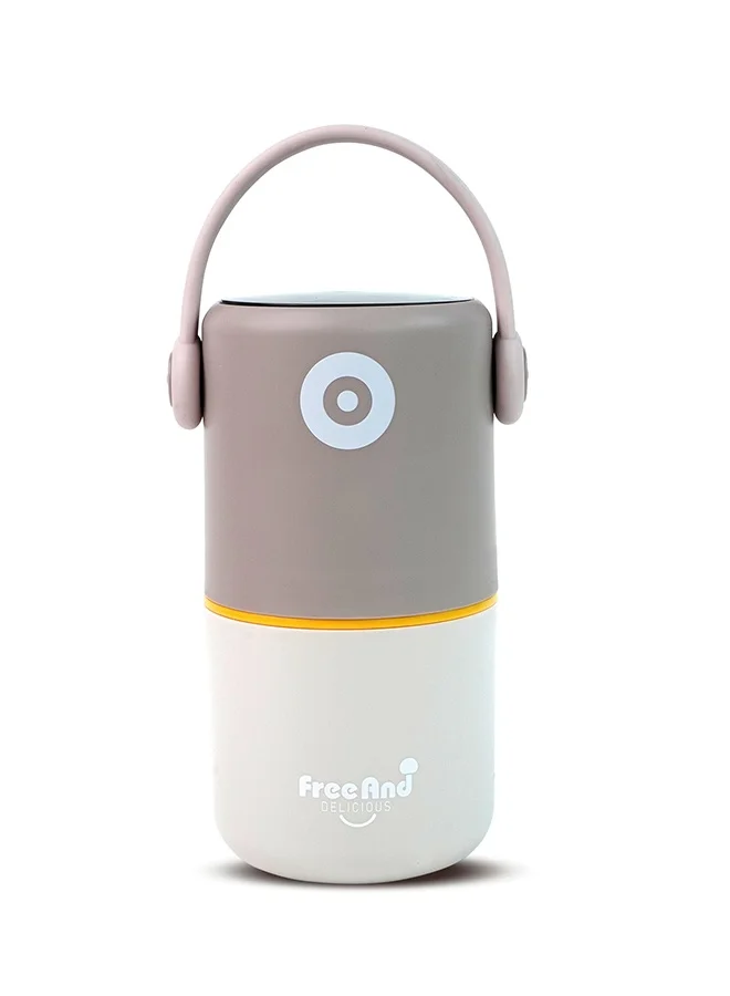 LITTLE SURPRISE BOX Little Surprise Box,Brown & Beige Handle Compact Stainless Steel Snack Tiffin Box For Kids And Adults,820Ml