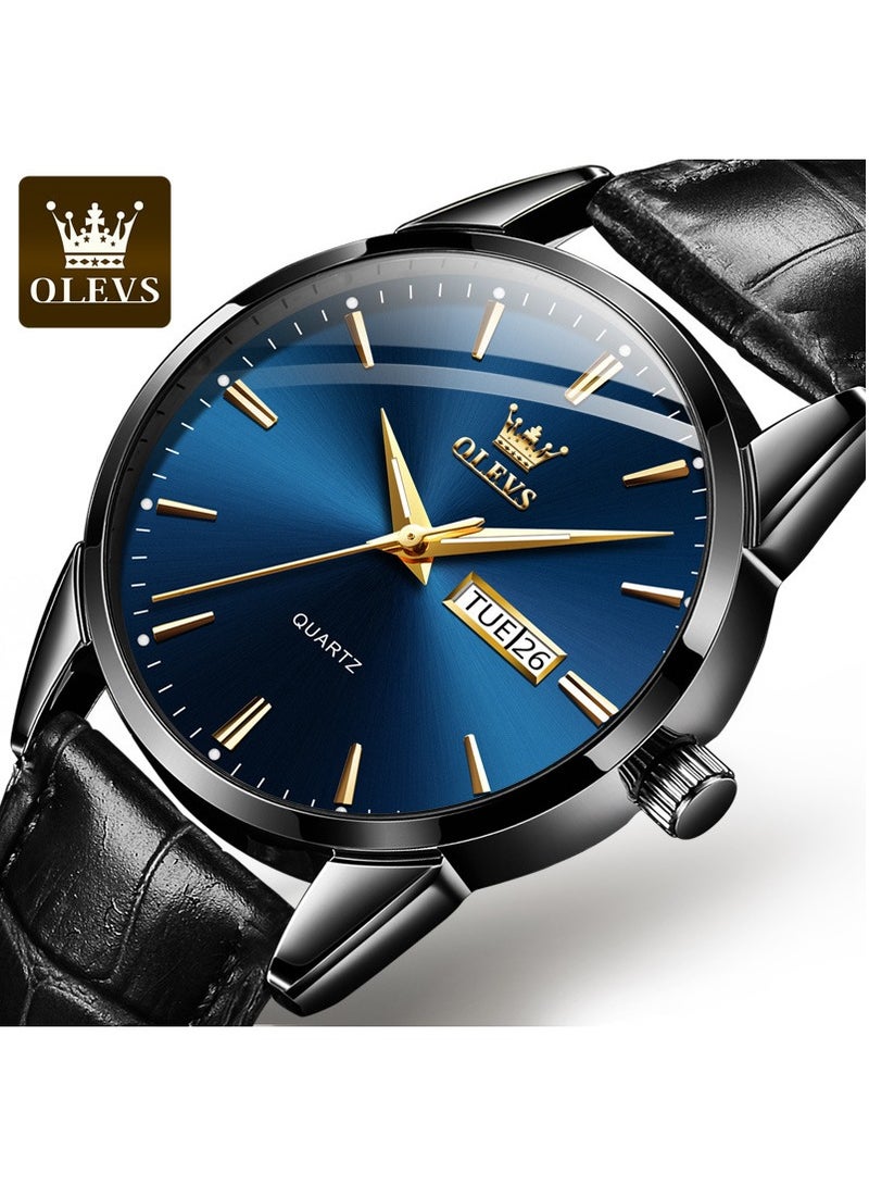 أوليفز ساعة رجالية Olevs ساعة كوارتز ساعة عمل مقاومة للماء للرجال - Image 1