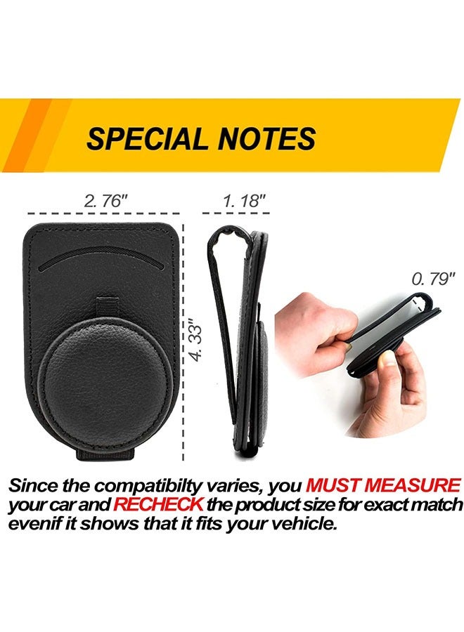 Generic 1-Pieces Leather Car Sunglass Holder  Car Visor Sunglasses Clip for Glasses Cards (Black)  - Image 2
