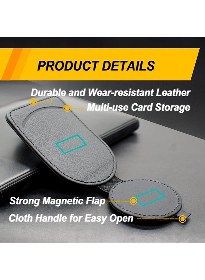 Generic 1-Pieces Leather Car Sunglass Holder  Car Visor Sunglasses Clip for Glasses Cards (Black)  - Image 5