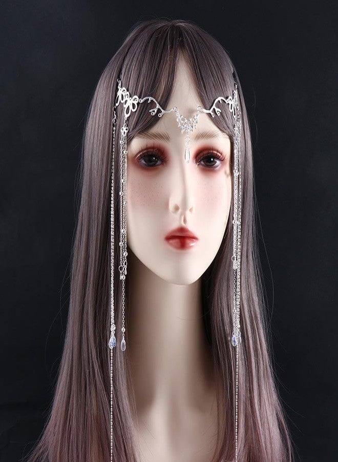 Kopida Rhinestone Tassel Head Chain Headwear Shinning Crystal Forehead Headband Wedding Bridal Hair Chain Headpiece for Women Girls Hair Jewelry Chinese Style Hair Accessories - Image 1