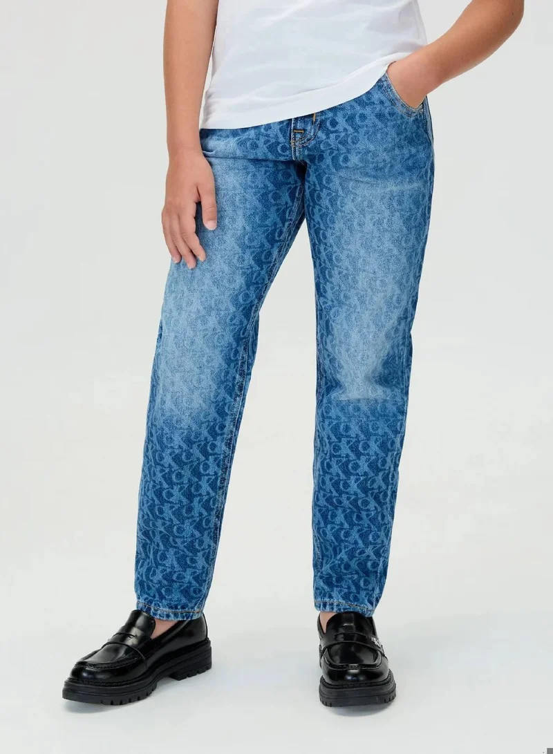Calvin Klein Jeans Barrel Leg Logo Jeans