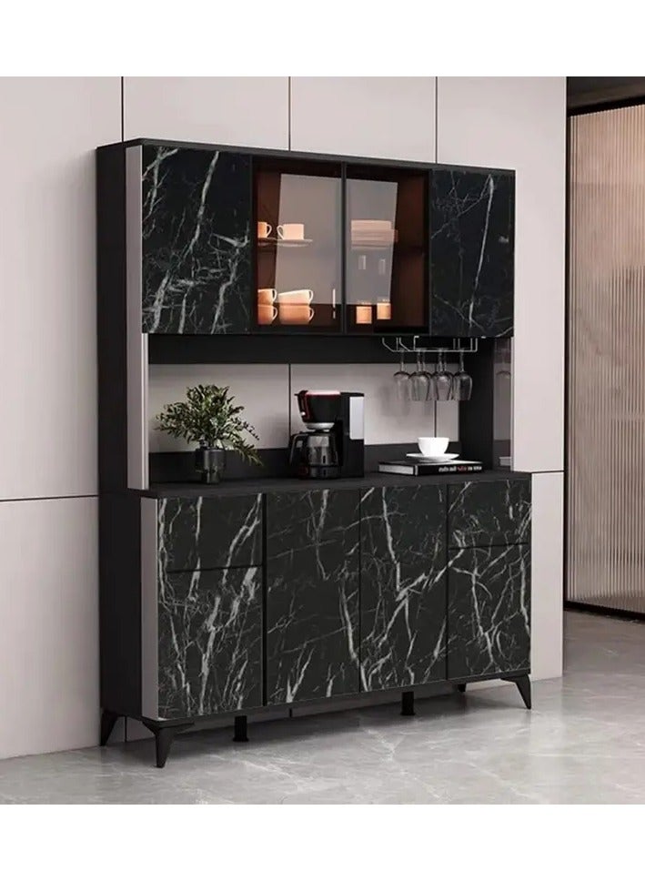 Marbella 2 Marble Rolls in Two Basic Colors, White and Black, For Home And Office Furniture, Self-Adhesive And Waterproof, Large Size 40 cm *5 Meters,1 White roll + 1 Black roll  - Image 5