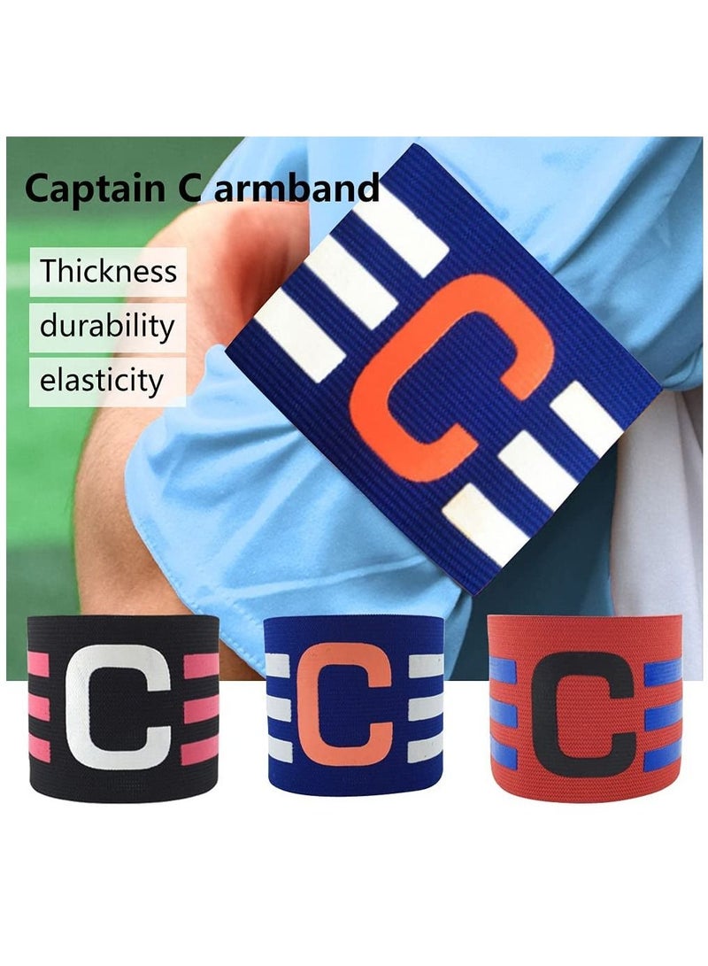KASTWAVE 3 Pcs Captain's Armband Football Leader Armband Adjustable Size Elastic Player's Captain Armband for Football Hockey Rugby Netball - Image 3