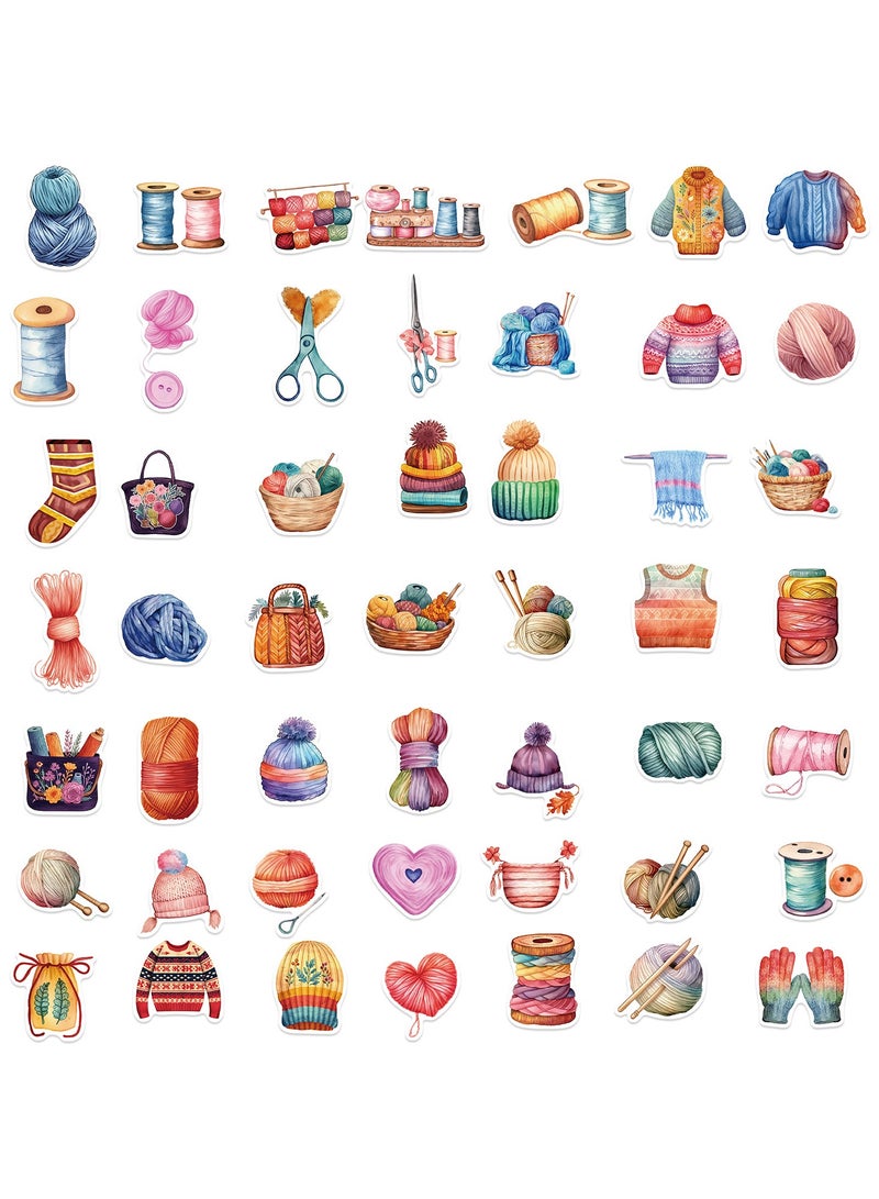 ORAINBOW Knitting Stickers Funny Sewing Stickers Pack 50pcs Suitable for Laptop Travel Case Notebook Phone Car Scrapbook Water Bottle Bike Computer Decals Kids Teen Adults Gift Stickers - Image 3