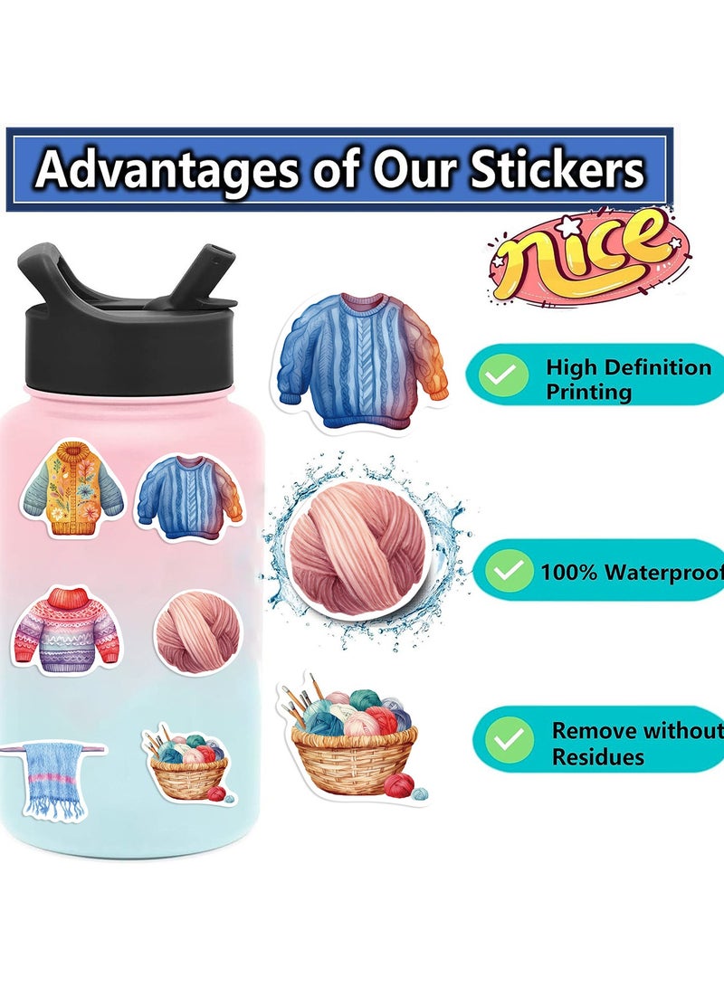 ORAINBOW Knitting Stickers Funny Sewing Stickers Pack 50pcs Suitable for Laptop Travel Case Notebook Phone Car Scrapbook Water Bottle Bike Computer Decals Kids Teen Adults Gift Stickers - Image 5