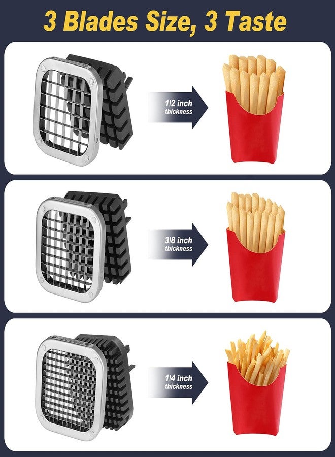 Ruooson French Fry Cutter, Ruooson Professional Potato Cutter Slicer with 3/8 In Stainless Steel Blades, Great for Whole Potatoes Carrots Cucumbers. - Image 3