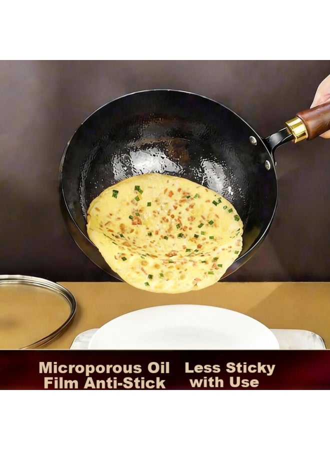 Ssn Large Belly Wok Non-coated Iron Stir-fry Pan 24cm Small Frying Pan For 1-2 People Induction Cooker Compatible - Image 3