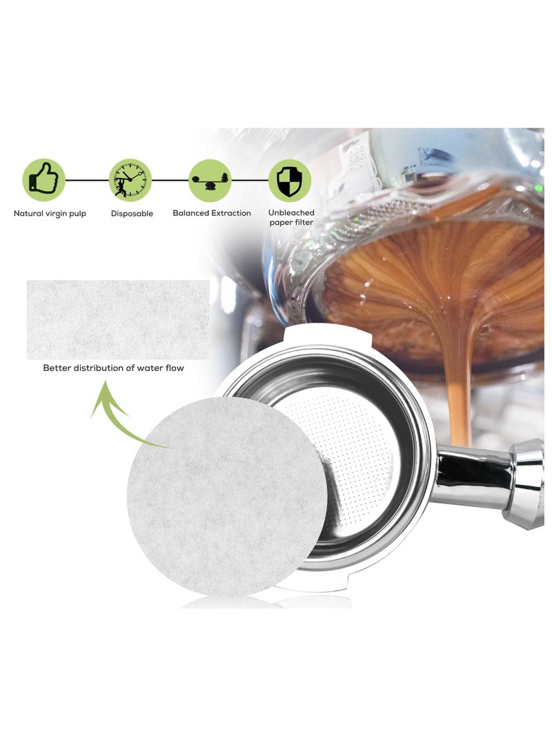 MIBRU - Coffee Espresso Machine 100pcs Paper Filter 51mm Filter Puck Screen Portafilter Paper Compatible with DeLonghi Dedica and similar 51 mm Secondary Water Separation Filter Special Filter Paper - Image 1