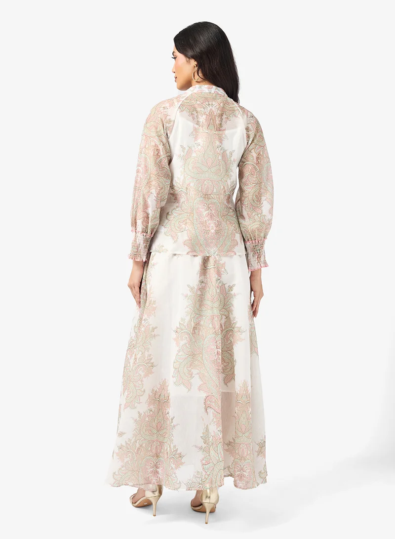 Khizana Printed Top & Skirt Set