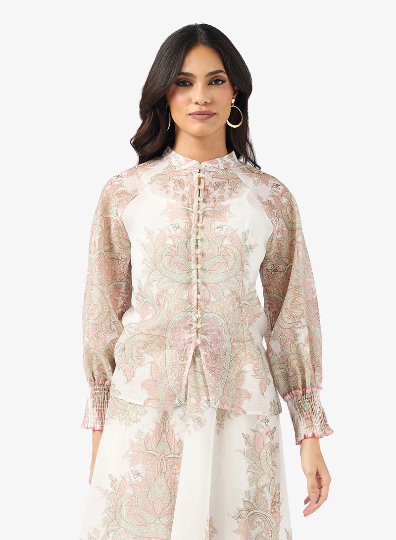 Khizana Printed Top & Skirt Set - Image 3