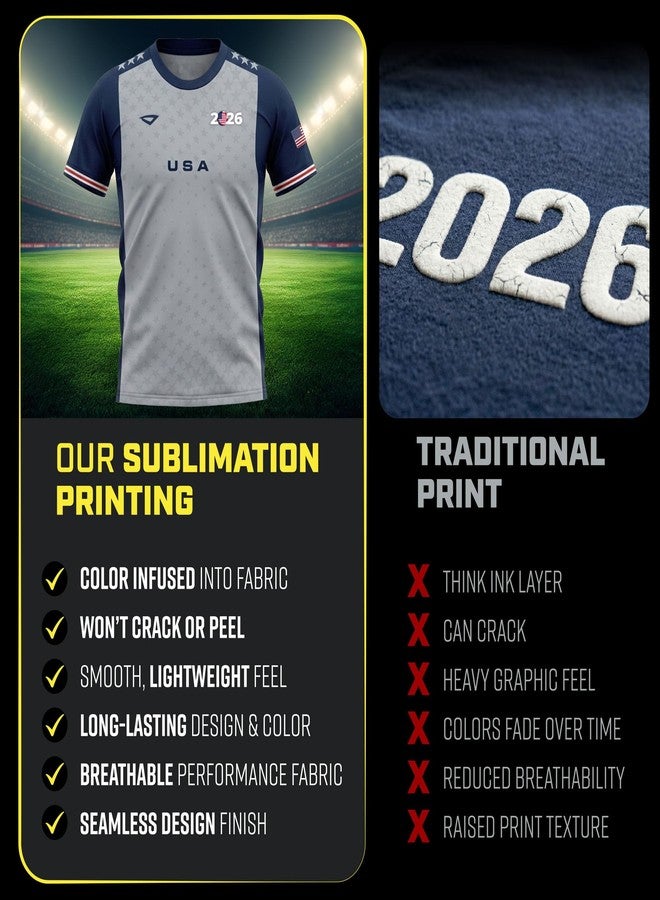 3N2 USA Fan Shirt – Breathable Lightweight Soccer Supporter Tee for Game Day, Training & Casual Wear (Unisex) - Large - Image 5