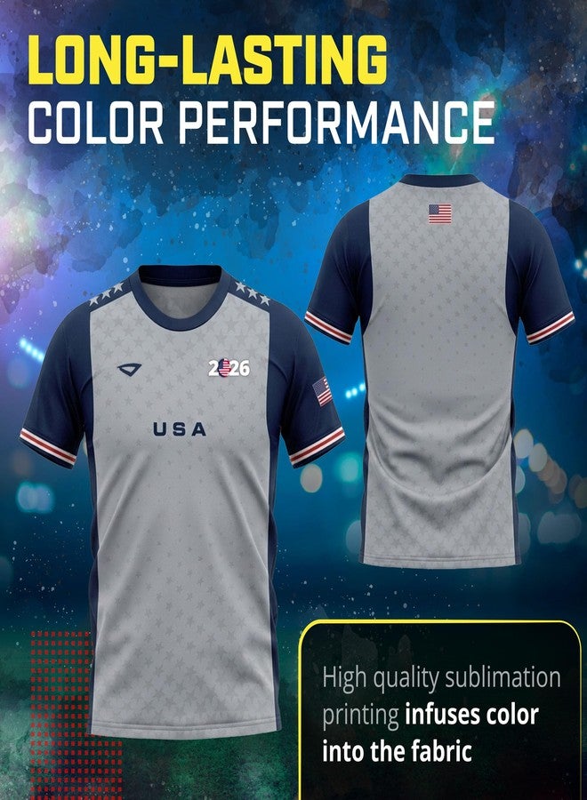 3N2 USA Fan Shirt – Breathable Lightweight Soccer Supporter Tee for Game Day, Training & Casual Wear (Unisex) - Large - Image 3