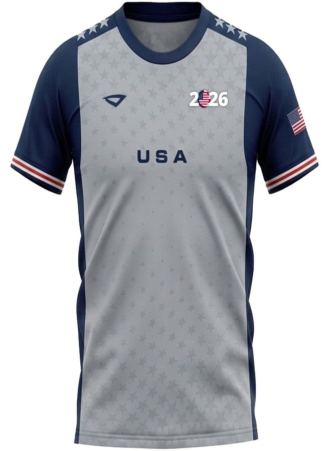 3N2 USA Fan Shirt – Breathable Lightweight Soccer Supporter Tee for Game Day, Training & Casual Wear (Unisex) - Large - Image 1