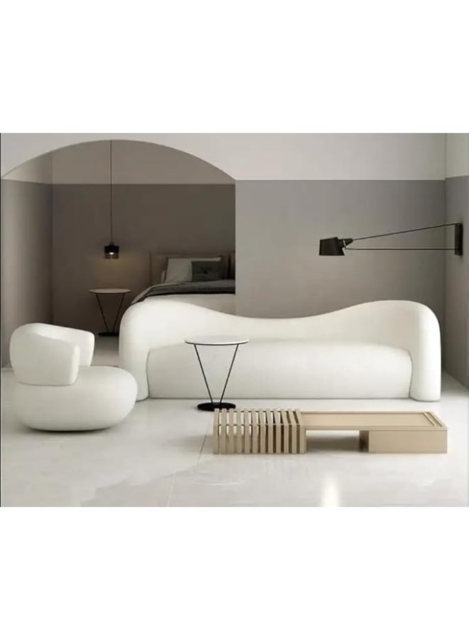 Poppins Home Nordic Elegance Polyester Cashmere Velvet Sofa and Modern 1 Piece Living Room Furniture Set with Wood Accents - Image 1