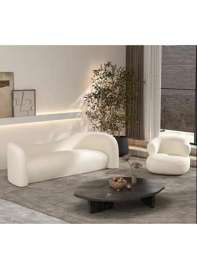 Poppins Home Nordic Elegance Polyester Cashmere Velvet Sofa and Modern 1 Piece Living Room Furniture Set with Wood Accents - Image 4