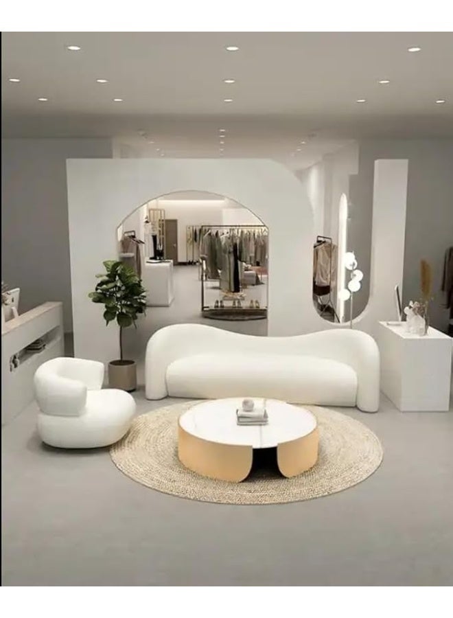 Poppins Home Nordic Elegance Polyester Cashmere Velvet Sofa and Modern 1 Piece Living Room Furniture Set with Wood Accents - Image 3