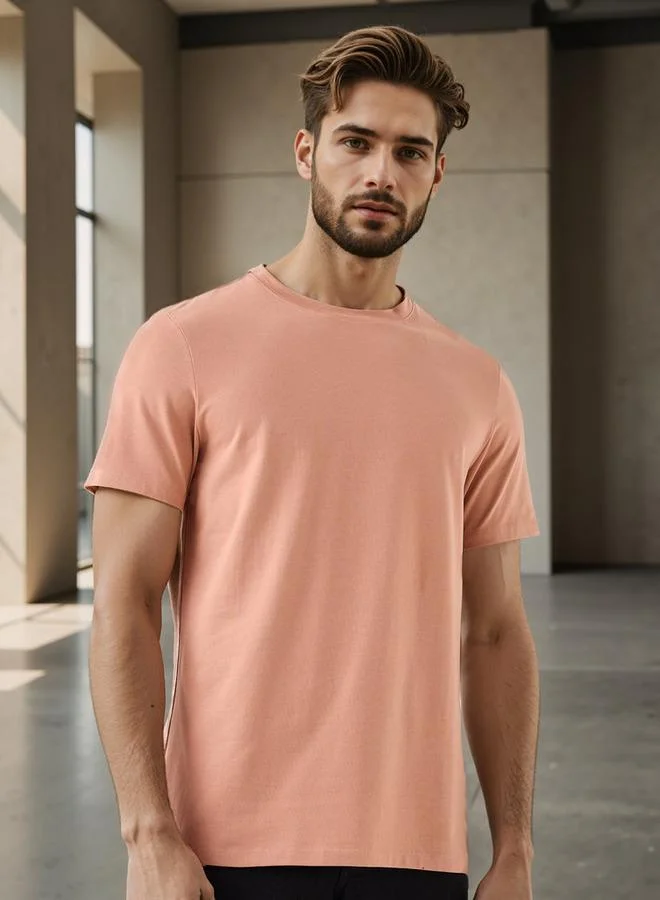 سبلاش فيڤ تيشيرت بياقة دائرية بقصة عادية وأكمام قصيرة