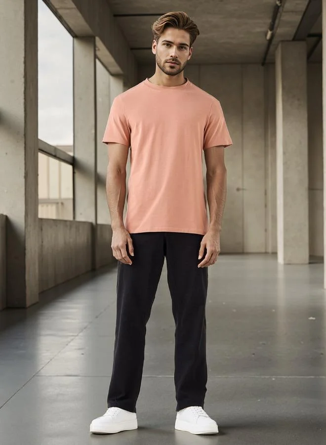 سبلاش فيڤ تيشيرت بياقة دائرية بقصة عادية وأكمام قصيرة