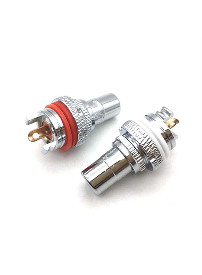 BURAQ 4 PCS / 2 Pairs CMC Copper RCA Female Audio Power Amplifier AV Audio Lotus Socket Terminal(Rhodium Plated)  - Image 1