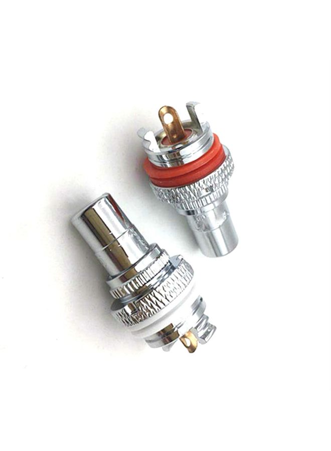 BURAQ 4 PCS / 2 Pairs CMC Copper RCA Female Audio Power Amplifier AV Audio Lotus Socket Terminal(Rhodium Plated)  - Image 2
