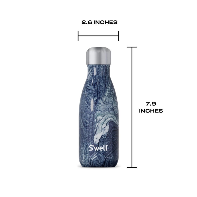 S'well Stainless Steel Water Bottle, 9oz, Azurite Marble, Triple Layered Vacuum Insulated Containers Keeps Drinks Cold for 24 Hours and Hot for 12, BPA Free, Perfect for On the Go - Image 4