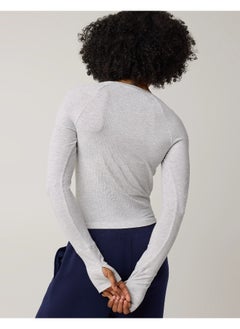 Aerie OFFLINE By Aerie Thumbs Up Ribbed T-Shirt  - Image 4