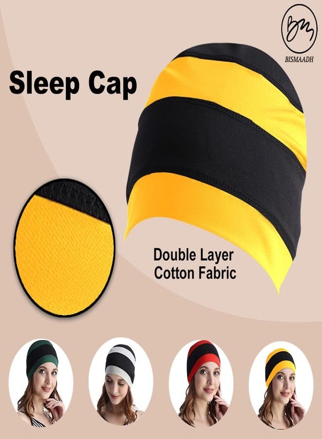 BISMAADH Dual Color Skull Caps Helmet Liner Sweat Wicking Cap Running Hats Cycling Skull Caps for Men Women Green Black - Image 4