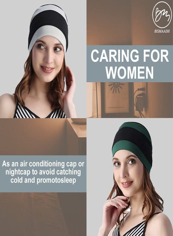 BISMAADH Dual Color Skull Caps Helmet Liner Sweat Wicking Cap Running Hats Cycling Skull Caps for Men Women Green Black - Image 5