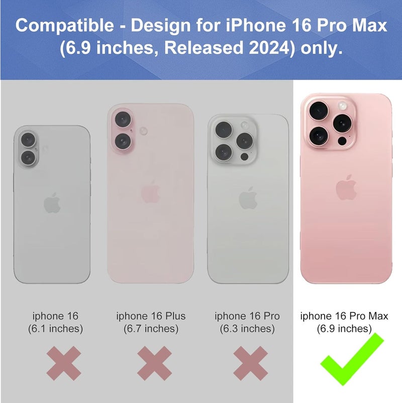 Ailiber Designed for iPhone 16 Pro Max Case with Stand, iPhone 16 Max Pro Belt Clip Holster with Camera Lens&Screen Protector, Swivel 2-in-1 Holder, Slim Shockproof Pouch Full Body Phone Cover-Black - Image 2
