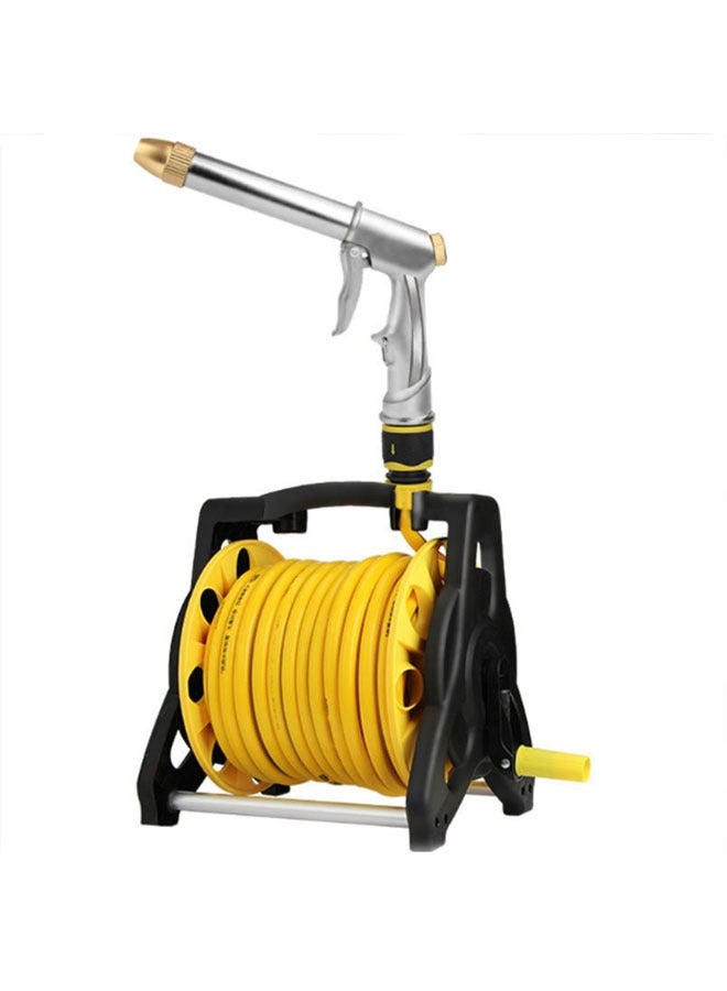 Hose Reel Set Garden Hose With 15m Hose Nozzle,Reel Kit Hose Holder Flexible Metal Hose Holder,3 Layer Leak Proof