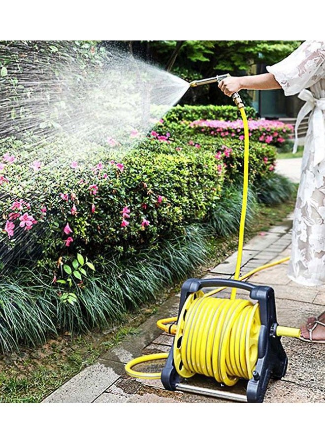 Hose Reel Set Garden Hose With 15m Hose Nozzle,Reel Kit Hose Holder Flexible Metal Hose Holder,3 Layer Leak Proof