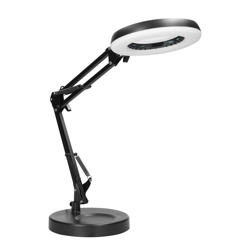5X LED Magnifier Base Type With 144 Light Beads - Light Color & Brightness Adjustable Uniform Light Folding Magnifier For Reading, Craftwork & Close-Up Tasks - Image 1