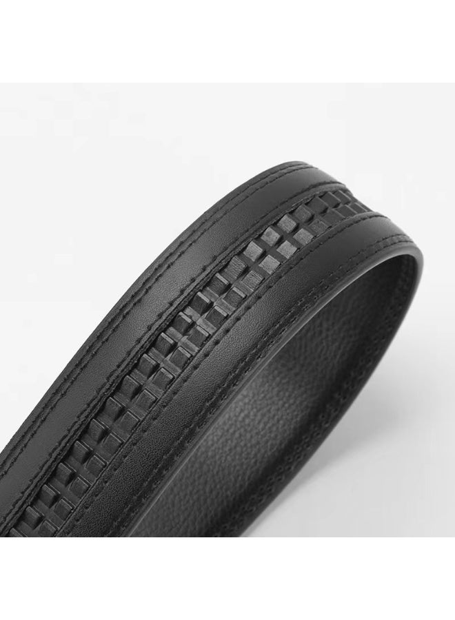 Men's Genuine Leather Belt Straps, 2-Pack, 120cm x 3.5cm, Black & Brown, No Buckle, Auto-Lock - Image 4